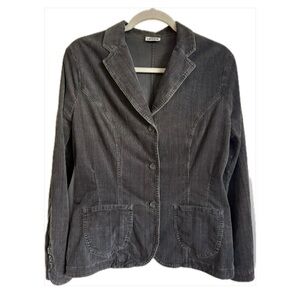 Lacoste Corduroy Blazer Dark Grey Size 42 Large Preppy Classic Tailored Jacket